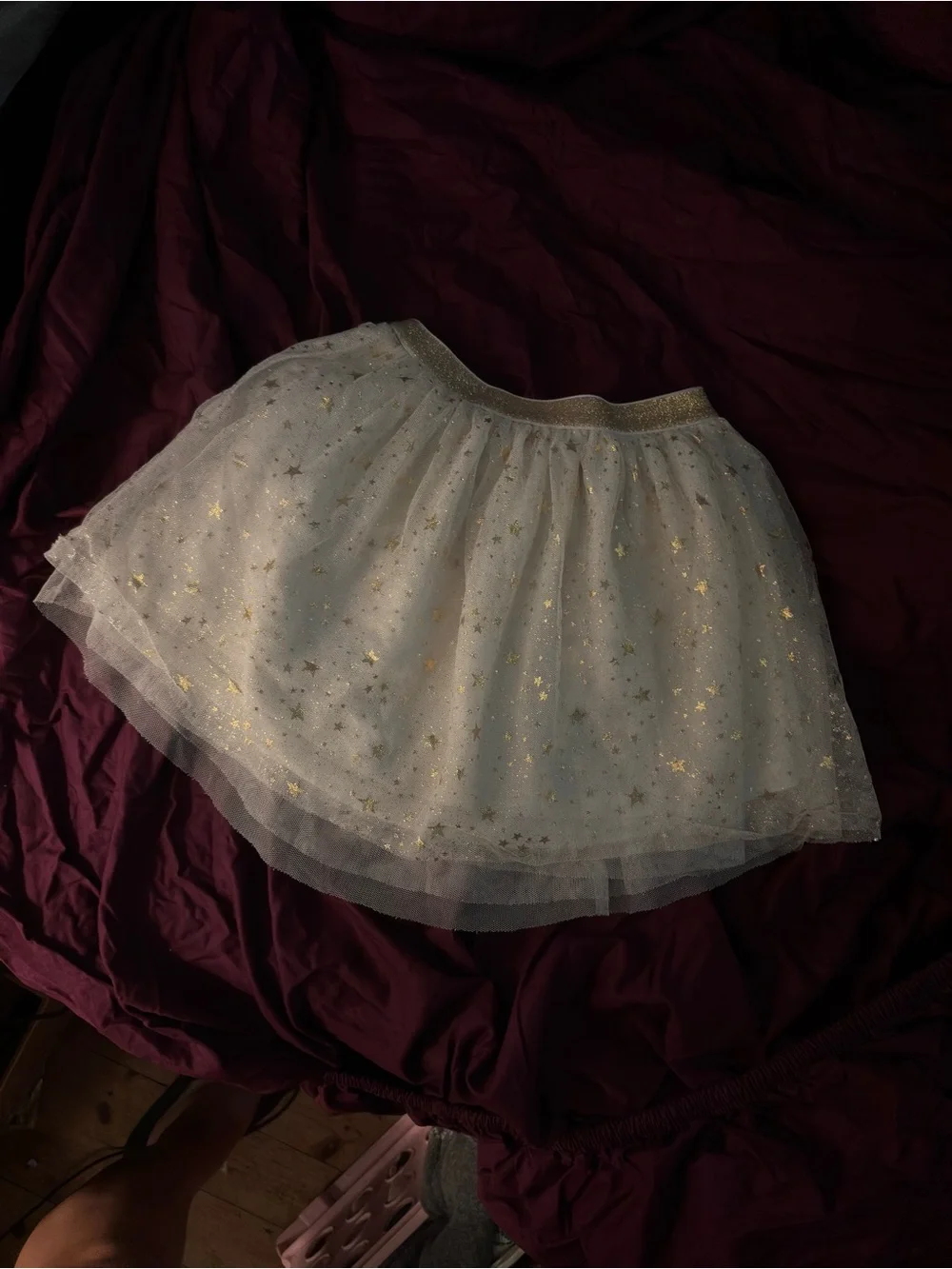 The Children's Place Cream Tulle Skirt with Gold Stars
